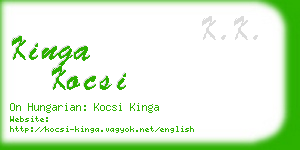 kinga kocsi business card